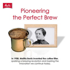 Melitta filtro colocado en cafetera cónica para extracción homogénea