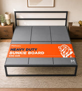 Meliusly front view of king bunkie board showing full coverage and sleek benefit