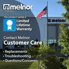 Melnor MiniMax estaca insertada en suelo con referencia de tamaño y sujeción segura