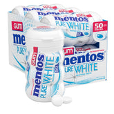 Mentos Pure White front bottle showing label and 50-piece count for convenient freshness
