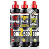 menzerna front packaging showing three 8oz bottles with kit convenience and clarity