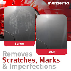 menzerna pouring compound from bottle demonstrating easy dosing and precise control