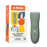 MERIDIAN front view of trimmer showing compact body and sage finish for easy handling