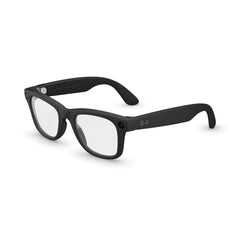 Meta Ray-Ban vista frontal mate negro mostrando diseño icónico y comodidad
