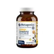 Metagenics front packaging showing bottle and label with benefits
