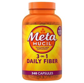 Metamucil front packaging showing bottle and value-size count for easy supply