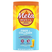 Metamucil frente del envase mostrando 90 dosis y sabor naranja para conveniencia diaria