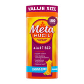 Metamucil tub front view showing orange flavor and benefits