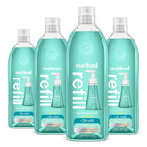 Method Waterfall front packaging showing four refill bottles and eco messaging