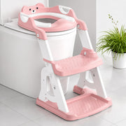 MeuLife front view of pink potty seat showing stable design and approachable look