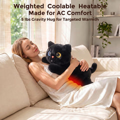 Mewaii gato negro primer plano de la textura del peluche y confort táctil