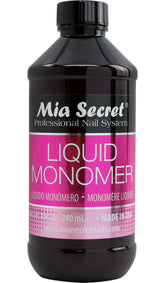 Mia Secret botella frontal 8 oz mostrando etiqueta y beneficio de calidad