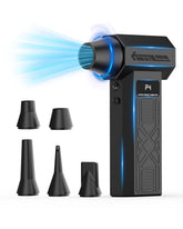 MiaEpic vista frontal del soplador portátil mostrando controles y diseño ergonómico, limpieza precisa