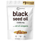 Micro Ingredients front packaging showing black seed oil softgels and benefits