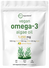 Micro Ingredients frontal del envase mostrando 240 softgels y beneficios claros