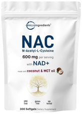 Micro Ingredients envase frontal del NAC con información visible