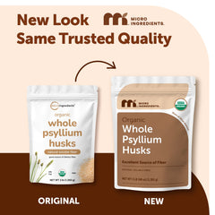 Micro Ingredients textura de cáscaras de psyllium husk en primer plano para mezclar