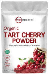 Micro Ingredients front pouch showing organic tart cherry powder benefit: convenient storage