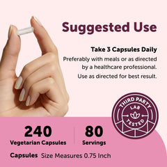 Micro Ingredients cápsula abierta y textura del polvo para claridad de ingredientes