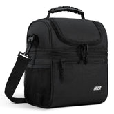 MIER vista frontal de la bolsa térmica negra, organización y diseño resistente