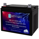Mighty Max Battery front view showing compact U1 form and reliable starting power