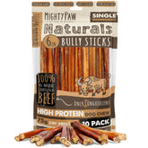 Mighty Paw front packaging showing 6-inch bully sticks and clear labeling for trust