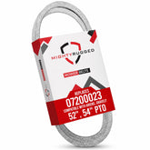 MightyRugged front view of replacement belt showing label and correct fit benefits