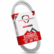MightyRugged front view of replacement belt showing label and correct fit benefits