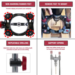 Milescraft DrillMate depth stop detail ensuring consistent hole depths quickly