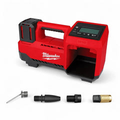 Milwaukee inflator primer plano manguera metálica, conexión duradera y segura