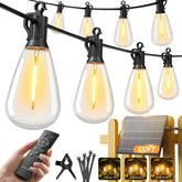 Minetom front packaging showing S14 solar string lights and benefits