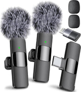 Mini Mic Pro vista frontal del micrófono y empaque, calidad profesional inmediata