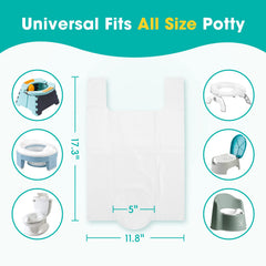 Minne Baby funda colocada en OXO Tot 2-in-1 Go Potty para uso higiénico
