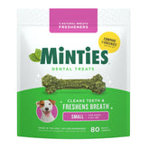 Minties envase frontal mostrando 80 unidades y beneficio limpieza dental