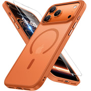 Miracase frontal naranja mostrando ajuste perfecto y diseño delgado