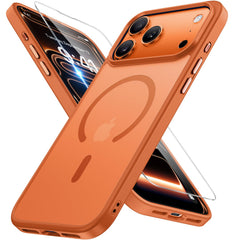 Miracase frontal naranja mostrando ajuste perfecto y diseño delgado