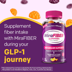 MiraLAX mirafiber textura gomita vista cercana fácil masticar