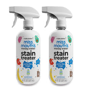 Miss Mouth's front packaging showing two 16oz bottles, fast stain relief