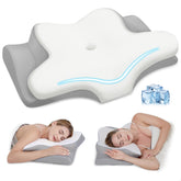 Missleep front view of pillow showing ergonomic contours and immediate neck support benefit