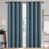 MIULEE vista frontal del juego de cortinas polvo azul bloquea luz