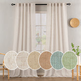 MIULEE front view of two natural white curtain panels showing full length and coverage