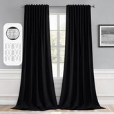 MIULEE front panels showing black blackout fabric and modern look for privacy