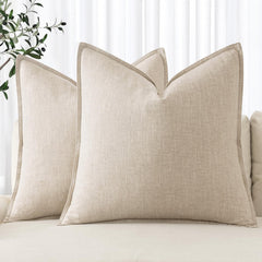 MIULEE front view of natural beige euro sham showing versatile decor appeal