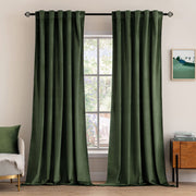 MIULEE front view of olive velvet panels showing elegant window coverage and privacy