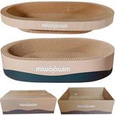 miwoowim rascador ovalado frontal mostrando forma cómoda y función