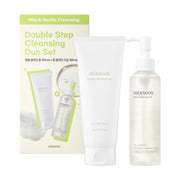 mixsoon front packaging of double cleansing set showing both bottles and benefits