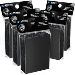 Mlikero paquete frontal de 500 fundas negras mostrando cantidad y diseño práctico