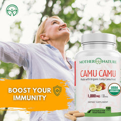 Mother Nature Organics polvo de camu camu, textura fina rica en nutrientes