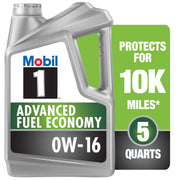 Mobil 1 front bottle view showing product and easy handling benefit
