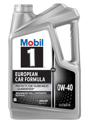 Mobil 1 0W-40 front label showing product and approvals for easy selection